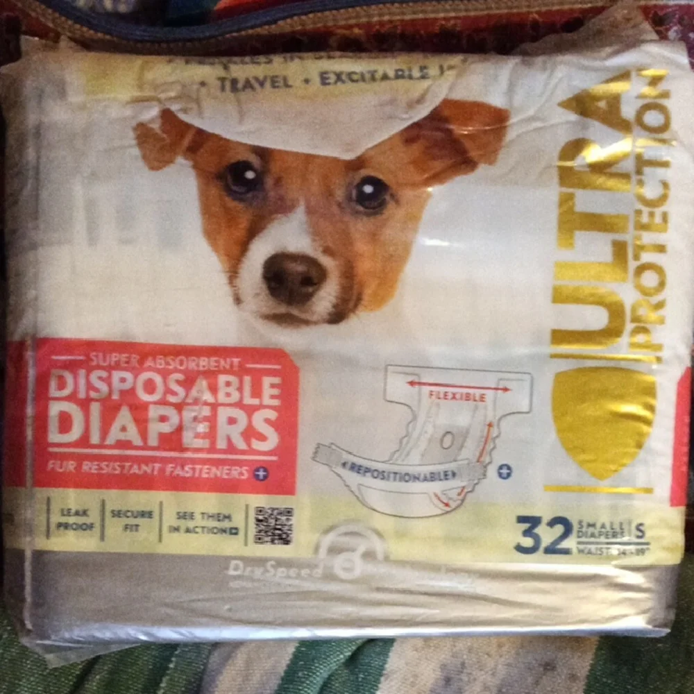 Inspire Ultra Protection Dog Diapers - Red and Yellow